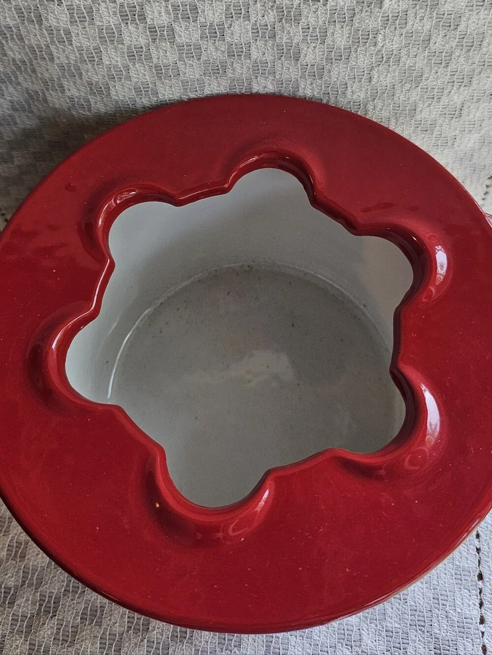 Red Norpro Cast Iron Fondue Pot